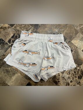 Mini Rodini Shorts with Orange and Black Airplane Print 18 months to 36 months